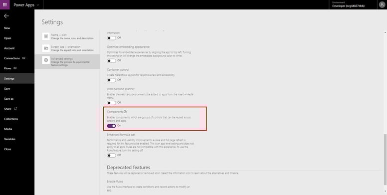EnableComponentsINAPP