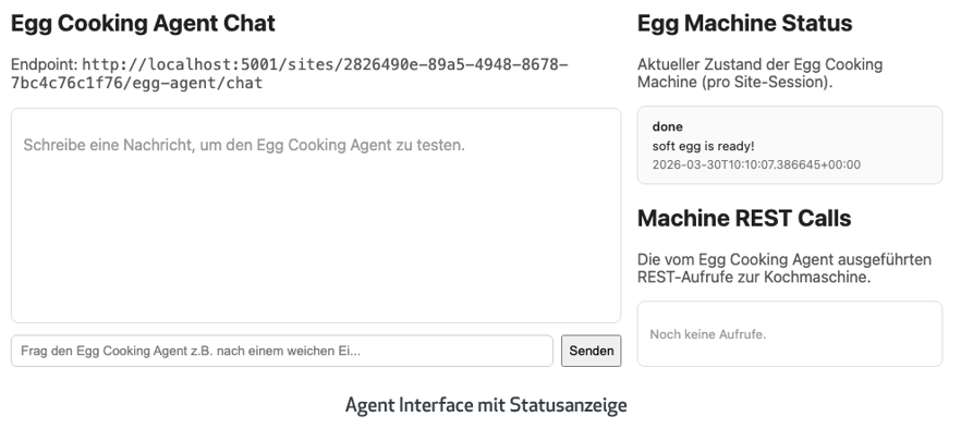 Agent Interface mit Statusanzeige